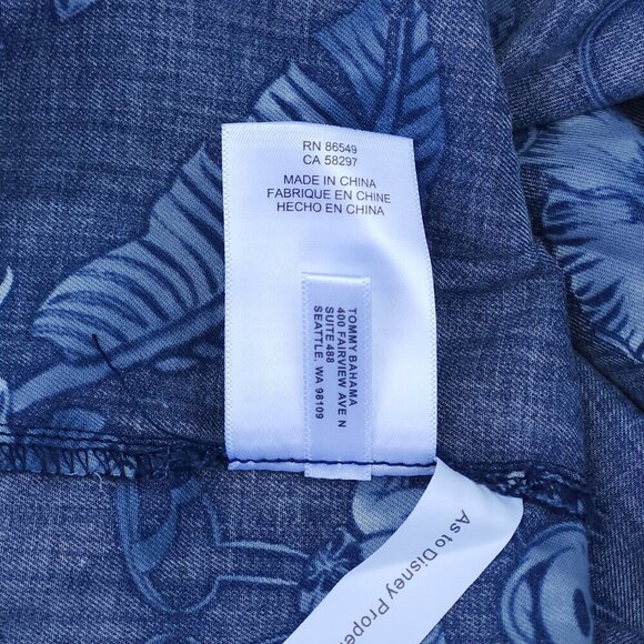 NEW Disney Parks X Tommy Bahama Mini Dress Size Medium Navy Blue Mickey Mouse - Picture 3 of 9